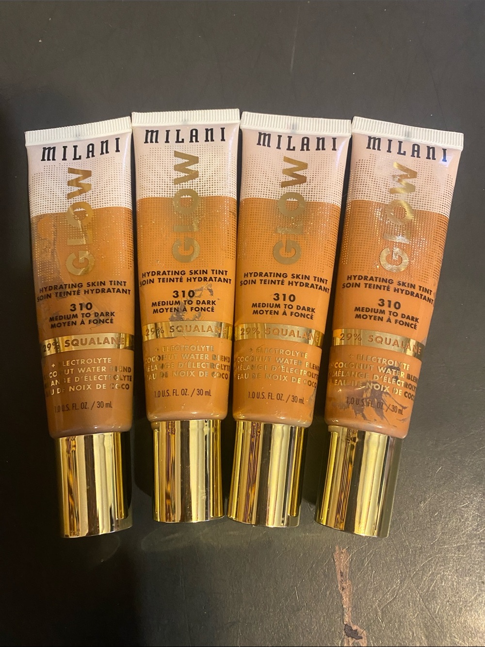 Milani Glow Hydrating Skin Tint 310 Medium to Dark - Warm Bronze Shade (Set)